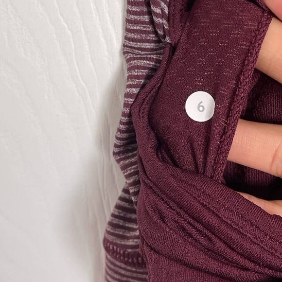 Lululemon Turbo Tank Tonka Stripe Bordeaux Drama Heathered - Picture 5 of 6